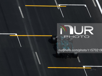 Lance Stroll of Aston Martin Aramco during first practice ahead of the Formula 1 Grand Prix of Azerbaijan at Baku City Circuit in Baku, Azer...