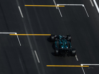 Lance Stroll of Aston Martin Aramco during first practice ahead of the Formula 1 Grand Prix of Azerbaijan at Baku City Circuit in Baku, Azer...