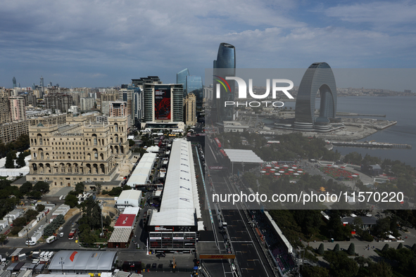 A view during first practice ahead of the Formula 1 Grand Prix of Azerbaijan at Baku City Circuit in Baku, Azerbaijan on September 13, 2024....