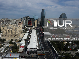 A view during first practice ahead of the Formula 1 Grand Prix of Azerbaijan at Baku City Circuit in Baku, Azerbaijan on September 13, 2024....