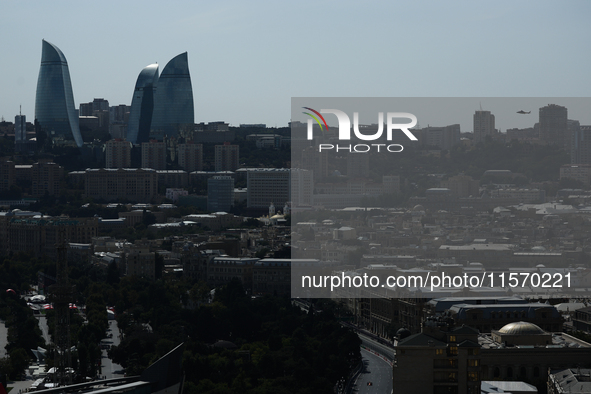 A view during first practice ahead of the Formula 1 Grand Prix of Azerbaijan at Baku City Circuit in Baku, Azerbaijan on September 13, 2024....