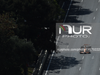 Lando Norris of McLaren during first practice ahead of the Formula 1 Grand Prix of Azerbaijan at Baku City Circuit in Baku, Azerbaijan on Se...