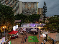 A general view shows the Well Being Estate Festival at a public housing estate in Hong Kong on September 13, 2024. (