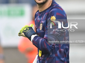 Goalkeeper James Trafford of England warms up during the International Friendly match between England Under 21s and Austria Under 21s at Ken...