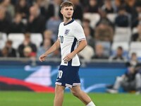 James McAtee (10 England) looks on during the International Friendly match between England Under 21s and Austria Under 21s at Kenilworth Roa...