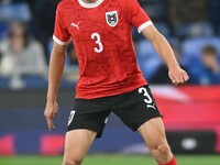 Benjamin Bockle (3 Austria) controls the ball during the International Friendly match between England Under 21s and Austria Under 21s at Ken...