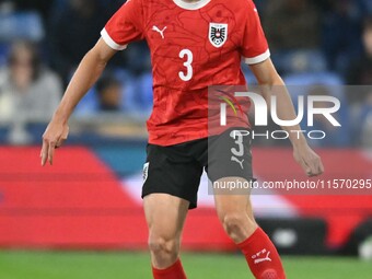 Benjamin Bockle (3 Austria) controls the ball during the International Friendly match between England Under 21s and Austria Under 21s at Ken...