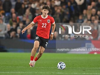 Florian Micheler (22, Austria) goes forward during the International Friendly match between England Under 21s and Austria Under 21s at Kenil...