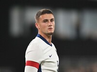 Taylor Harwood-Bellis (5 England) looks on during the International Friendly match between England Under 21s and Austria Under 21s at Kenilw...