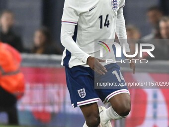 Samuel Lling Junior (14, England) controls the ball during the International Friendly match between England Under 21s and Austria Under 21s...