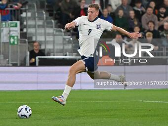 Liam Delap (9 England) goes forward during the International Friendly match between England Under 21s and Austria Under 21s at Kenilworth Ro...