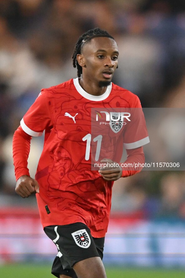 Thierno Ballo (11 Austria) goes forward during the International Friendly match between England Under 21s and Austria Under 21s at Kenilwort...