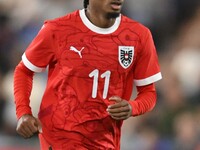 Thierno Ballo (11 Austria) goes forward during the International Friendly match between England Under 21s and Austria Under 21s at Kenilwort...