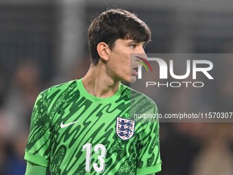 Goalkeeper James Beadle (13 | England) looks on during the International Friendly match between England Under 21s and Austria Under 21s at K...