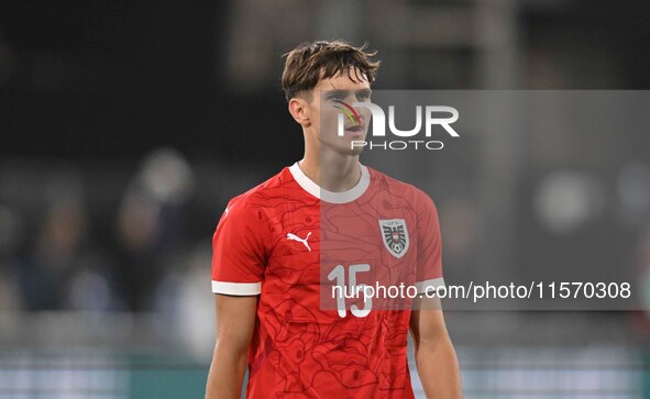 Leon Grgic (15, Austria) looks on during the International Friendly match between England Under 21s and Austria Under 21s at Kenilworth Road...