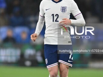 Lewis Hall (12 England) controls the ball during the International Friendly match between England Under 21s and Austria Under 21s at Kenilwo...