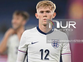 Lewis Hall (12 England) during the International Friendly match between England Under 21s and Austria Under 21s at Kenilworth Road in Luton,...