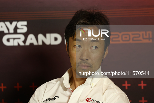 Ayao Komatsu during press conference before second practice ahead of the Formula 1 Grand Prix of Azerbaijan at Baku City Circuit in Baku, Az...