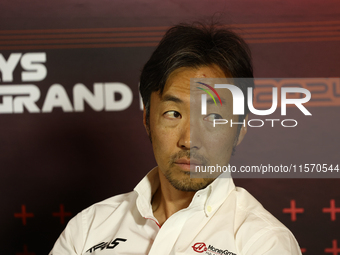 Ayao Komatsu during press conference before second practice ahead of the Formula 1 Grand Prix of Azerbaijan at Baku City Circuit in Baku, Az...