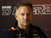 Christian Horner during press conference before second practice ahead of the Formula 1 Grand Prix of Azerbaijan at Baku City Circuit in Baku...