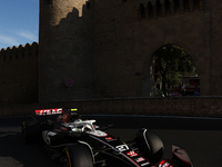 Nico Hulkenberg of Haas during second practice ahead of the Formula 1 Grand Prix of Azerbaijan at Baku City Circuit in Baku, Azerbaijan on S...