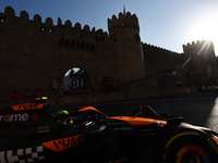 Lando Norris of McLaren during second practice ahead of the Formula 1 Grand Prix of Azerbaijan at Baku City Circuit in Baku, Azerbaijan on S...