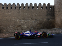 Daniel Ricciardo of RB during second practice ahead of the Formula 1 Grand Prix of Azerbaijan at Baku City Circuit in Baku, Azerbaijan on Se...