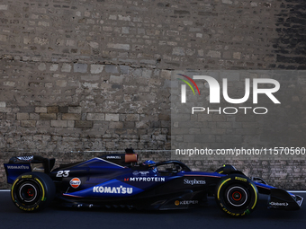 Alexander Albon of Williams during second practice ahead of the Formula 1 Grand Prix of Azerbaijan at Baku City Circuit in Baku, Azerbaijan...