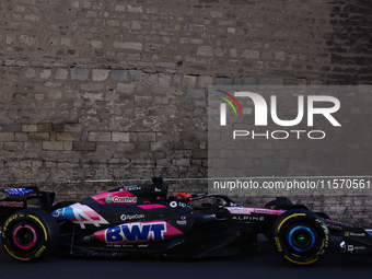 Esteban Ocon of Alpine during second practice ahead of the Formula 1 Grand Prix of Azerbaijan at Baku City Circuit in Baku, Azerbaijan on Se...