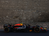 Sergio Perez of Red Bull Racing during second practice ahead of the Formula 1 Grand Prix of Azerbaijan at Baku City Circuit in Baku, Azerbai...