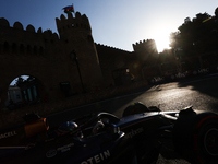 Alexander Albon of Williams during second practice ahead of the Formula 1 Grand Prix of Azerbaijan at Baku City Circuit in Baku, Azerbaijan...