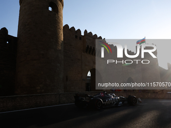 Oliver Bearman of Haas during second practice ahead of the Formula 1 Grand Prix of Azerbaijan at Baku City Circuit in Baku, Azerbaijan on Se...