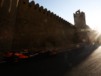 Oscar Piastri of McLaren during second practice ahead of the Formula 1 Grand Prix of Azerbaijan at Baku City Circuit in Baku, Azerbaijan on...