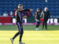 Dan Mousley of England warms up during the Second Vitality T20 International match between England and Australia at Sofia Gardens in Cardiff...