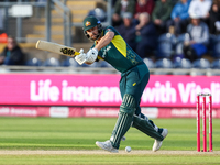 Matthew Short of Australia faces the opening delivery from Reece Topley of England during the Second Vitality T20 International match betwee...