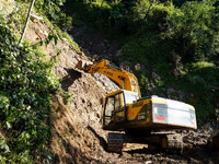 Landslides occur due to heavy rainfall in Taplejung, Nepal, on September 08, 2024 (