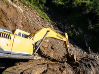 Landslides occur due to heavy rainfall in Taplejung, Nepal, on September 08, 2024 (