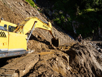 Landslides occur due to heavy rainfall in Taplejung, Nepal, on September 08, 2024 (