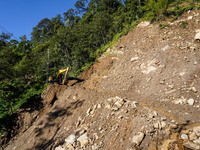 Landslides occur due to heavy rainfall in Taplejung, Nepal, on September 08, 2024 (