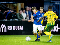 FC Den Bosch player Rik Mulders and ADO Den Haag player Joel Ideho during the match between Den Bosch and ADO at De Vliert for the Keuken Ka...