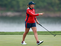 GAINESVILLE, VIRGINIA - SEPTEMBER 13: Lauren Coughlin of the United States walks on the 9th green during Day One of the Solheim Cup at Rober...