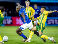 FC Den Bosch player Danzell Gravenberch and ADO Den Haag player Steven van der Sloot during the match between Den Bosch and ADO at De Vliert...