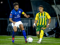 FC Den Bosch player Victor van den Bogaert and ADO Den Haag player Steven van der Sloot during the match between Den Bosch and ADO at De Vli...