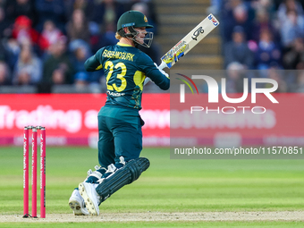 #23, Jake Fraser-McGurk of Australia in action with the bat during the Second Vitality T20 International match between England and Australia...