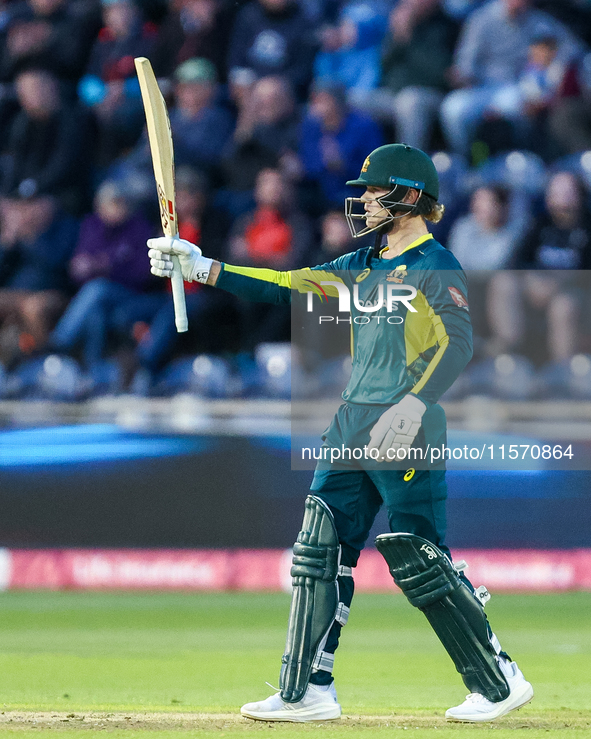 #23, Jake Fraser-McGurk of Australia celebrates his half-century during the Second Vitality T20 International match between England and Aust...