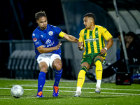 FC Den Bosch player Victor van den Bogaert and ADO Den Haag player Steven van der Sloot during the match between Den Bosch and ADO at De Vli...