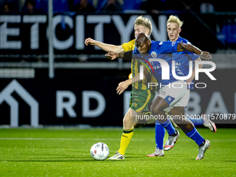 FC Den Bosch player Danzell Gravenberch and ADO Den Haag player Juho Kilo during the match between Den Bosch and ADO at De Vliert for the Ke...