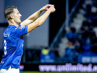 FC Den Bosch player Torles Knoll scores the 1-0 and celebrates the goal during the match between Den Bosch and ADO at De Vliert for the Keuk...