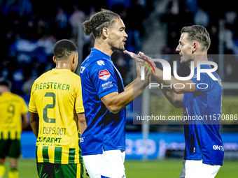 FC Den Bosch player Torles Knoll scores the 1-0 and celebrates the goal during the match between Den Bosch and ADO at De Vliert for the Keuk...