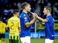 FC Den Bosch player Torles Knoll scores the 1-0 and celebrates the goal during the match between Den Bosch and ADO at De Vliert for the Keuk...